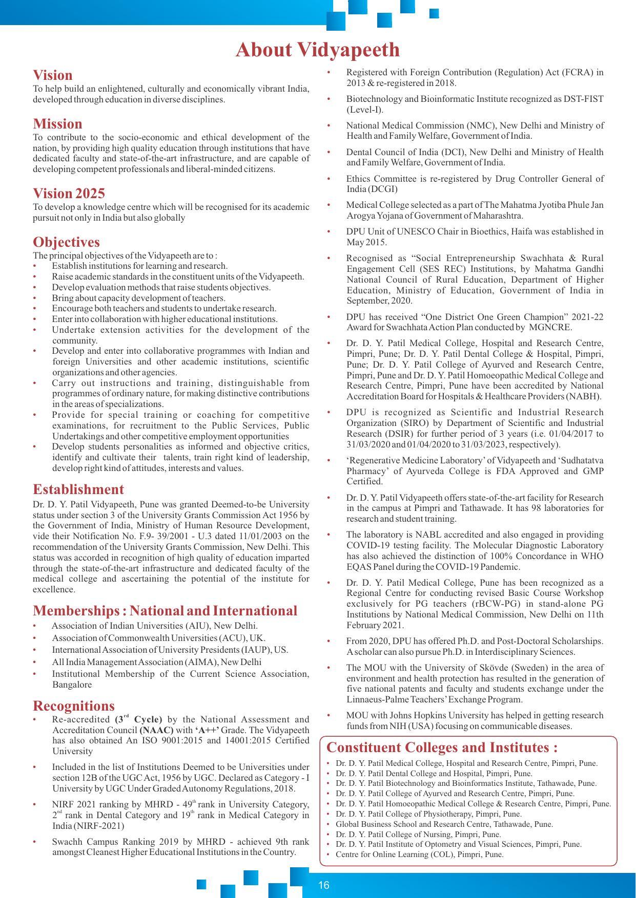 Dr DY Patil University, Pune BBA Information Brochure 2022-23 - Page 17