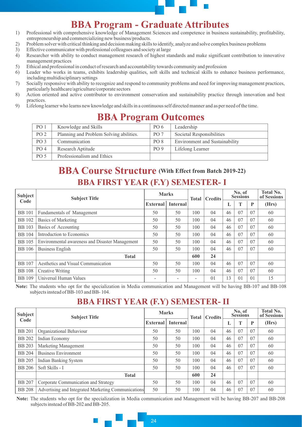 Dr DY Patil University, Pune BBA Information Brochure 2022-23 - Page 25