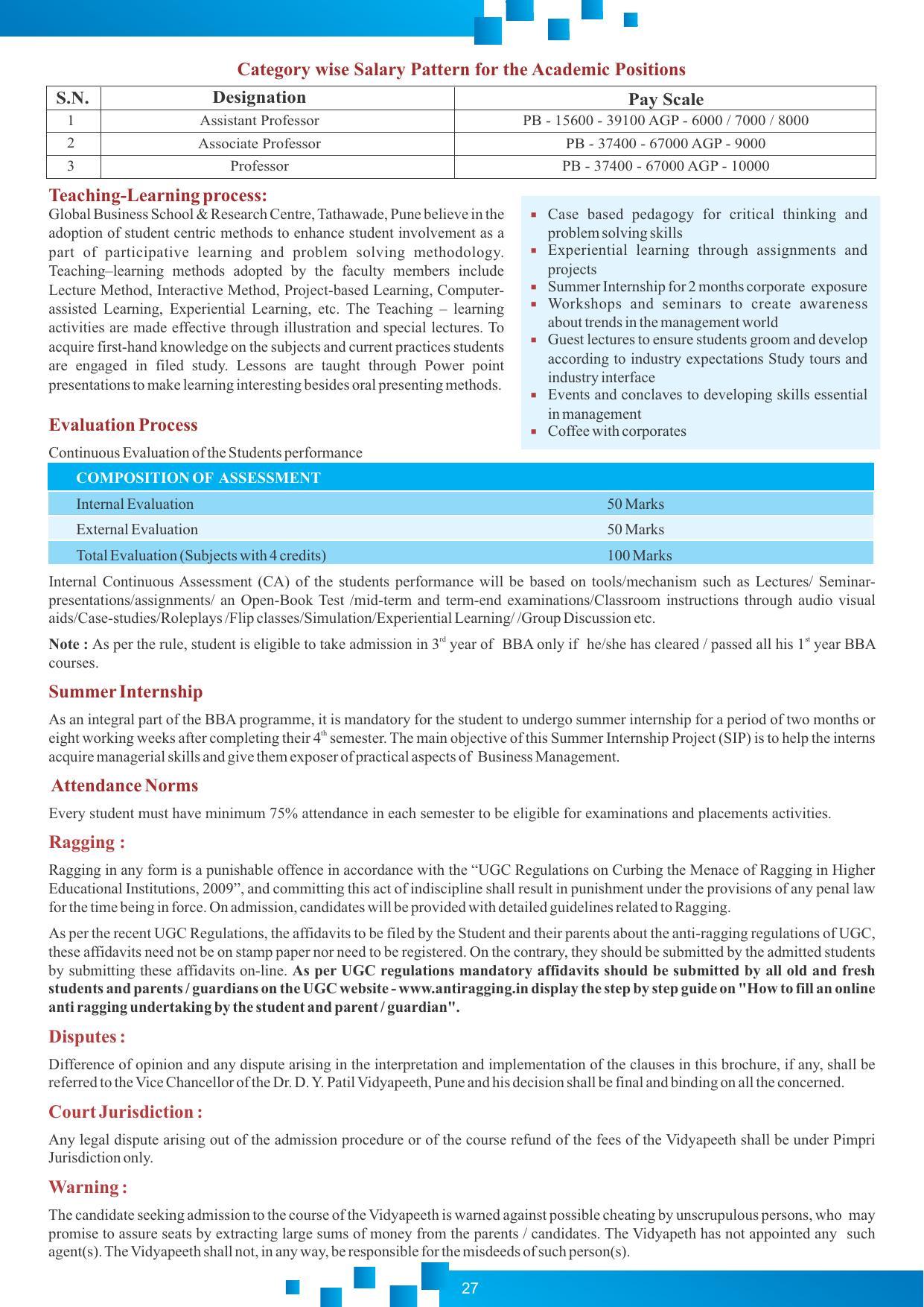 Dr DY Patil University, Pune BBA Information Brochure 2022-23 - Page 28