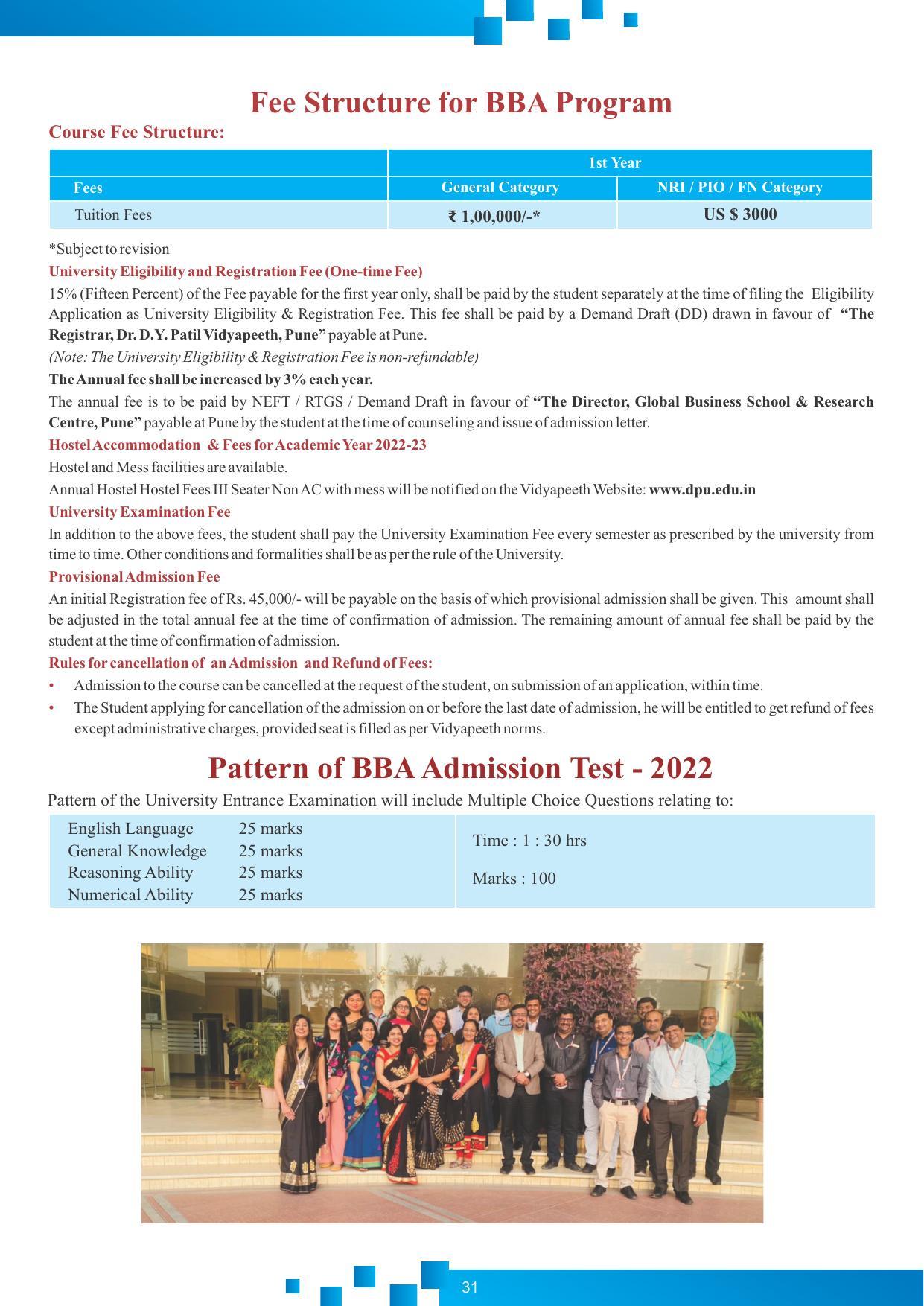 Dr DY Patil University, Pune BBA Information Brochure 2022-23 - Page 32