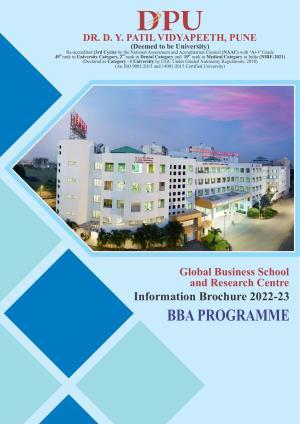 Dr DY Patil University, Pune BBA Information Brochure 2022-23