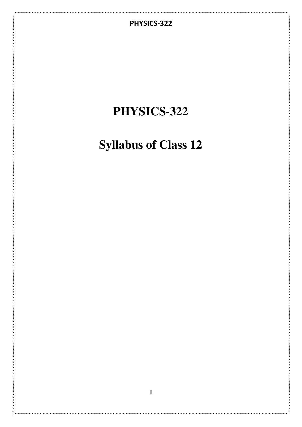 CUET Syllabus for Physics (English) - Page 1