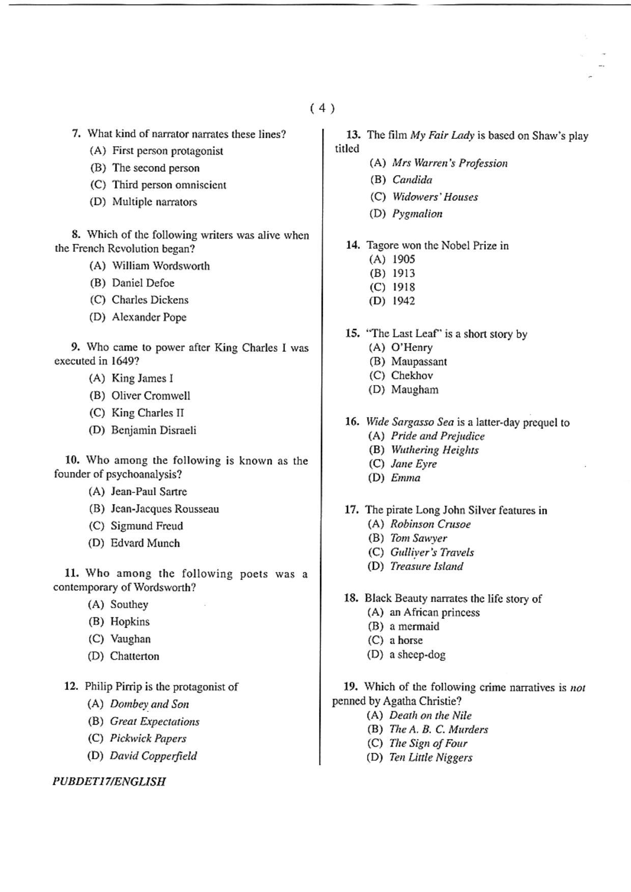 PUBDET 2017 English Question Papers - Page 4