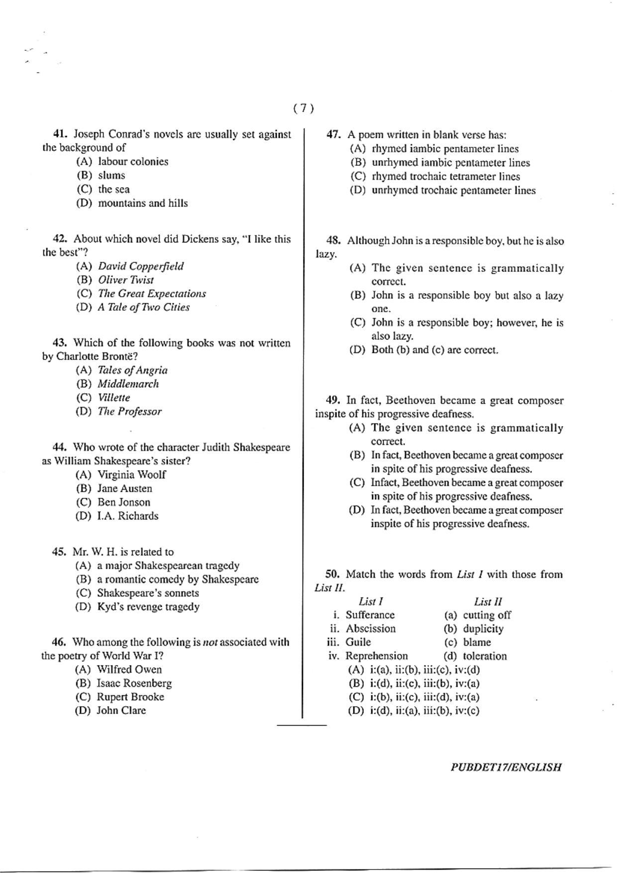 PUBDET 2017 English Question Papers - Page 7