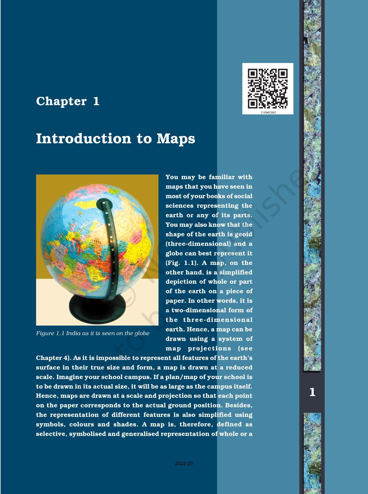 NCERT Book for Class 11 Geography (Part-III) Chapter 1 Introduction to Maps - Page 1