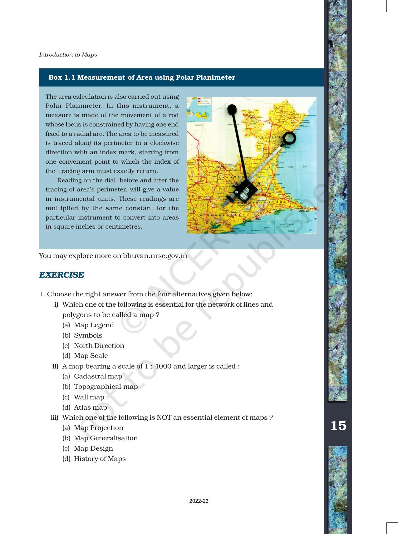 NCERT Book for Class 11 Geography (Part-III) Chapter 1 Introduction to Maps - Page 15