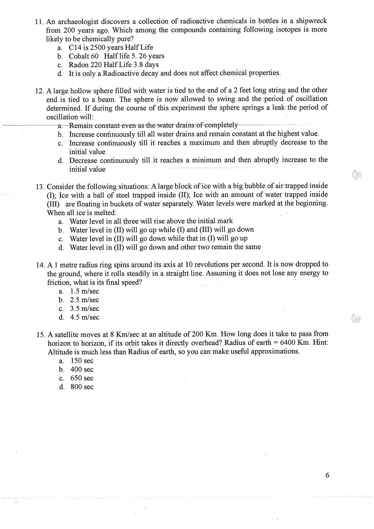 TIFR GS 2010 Biology Question Paper - Page 7