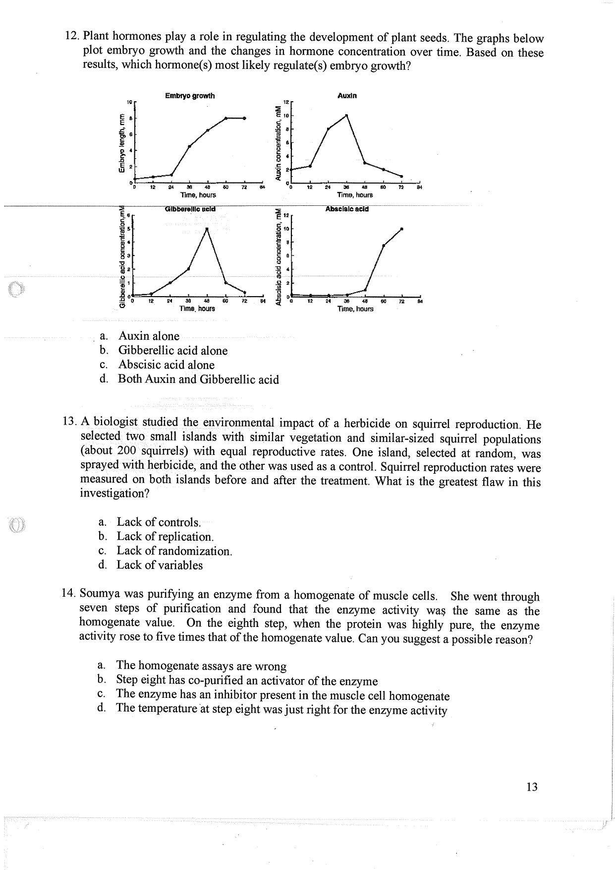 TIFR GS 2010 Biology Question Paper - Page 14