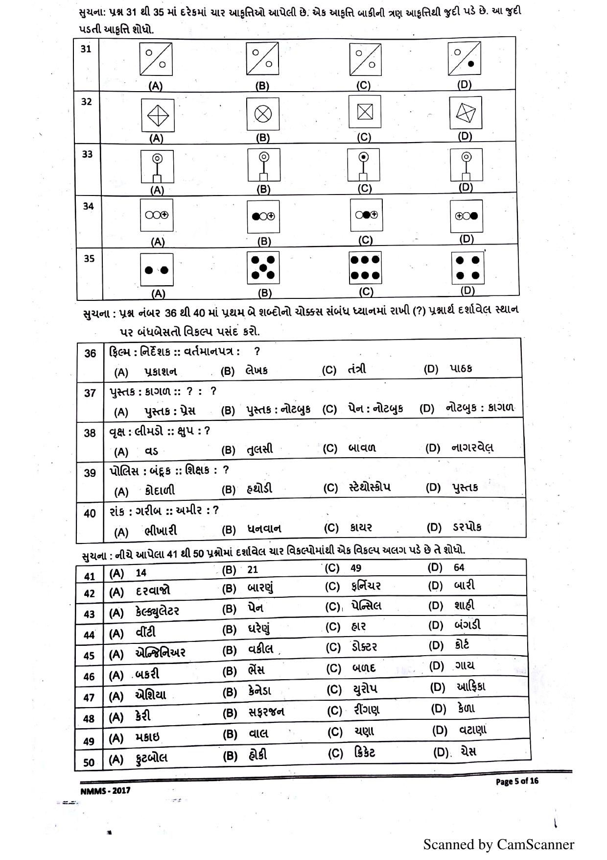 Gujarat NMMS 2017 Question Paper - Page 4