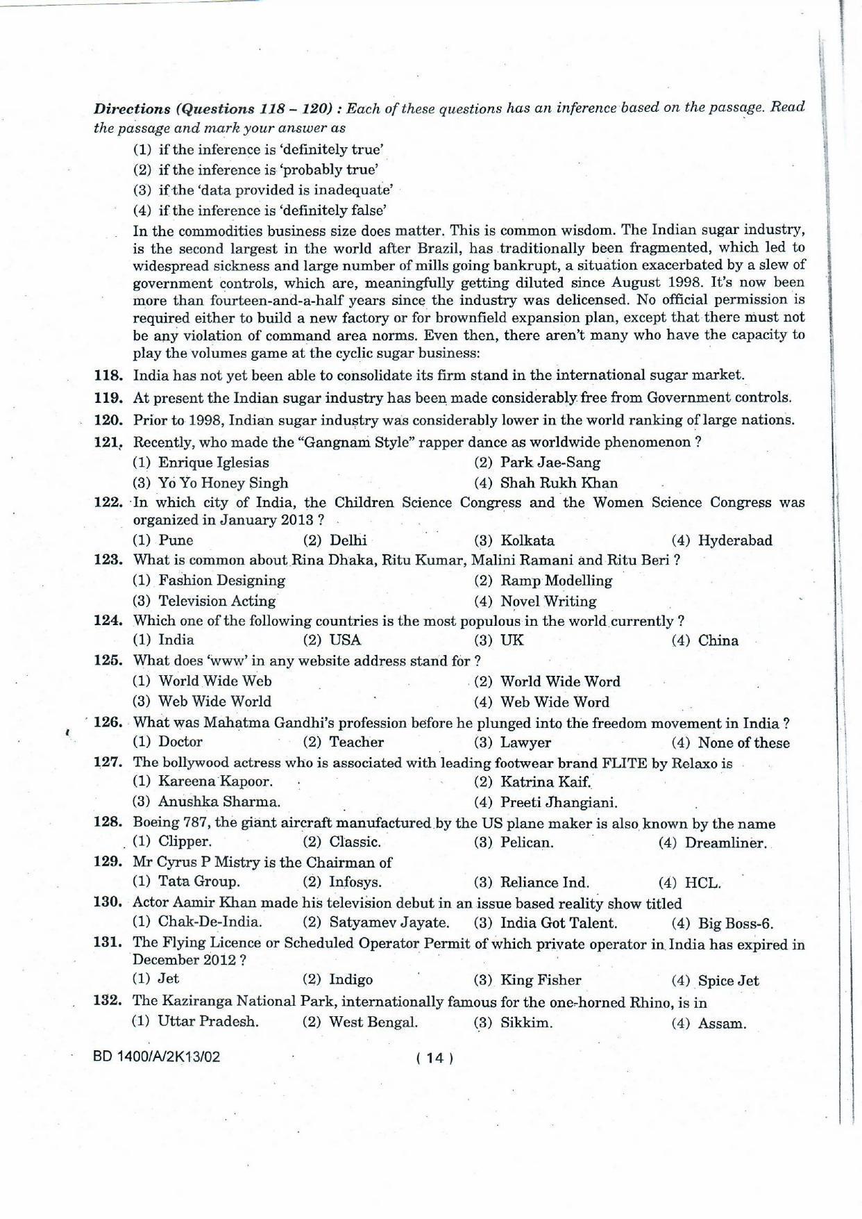 NIFT 2013 Combined Sample Paper - Page 20