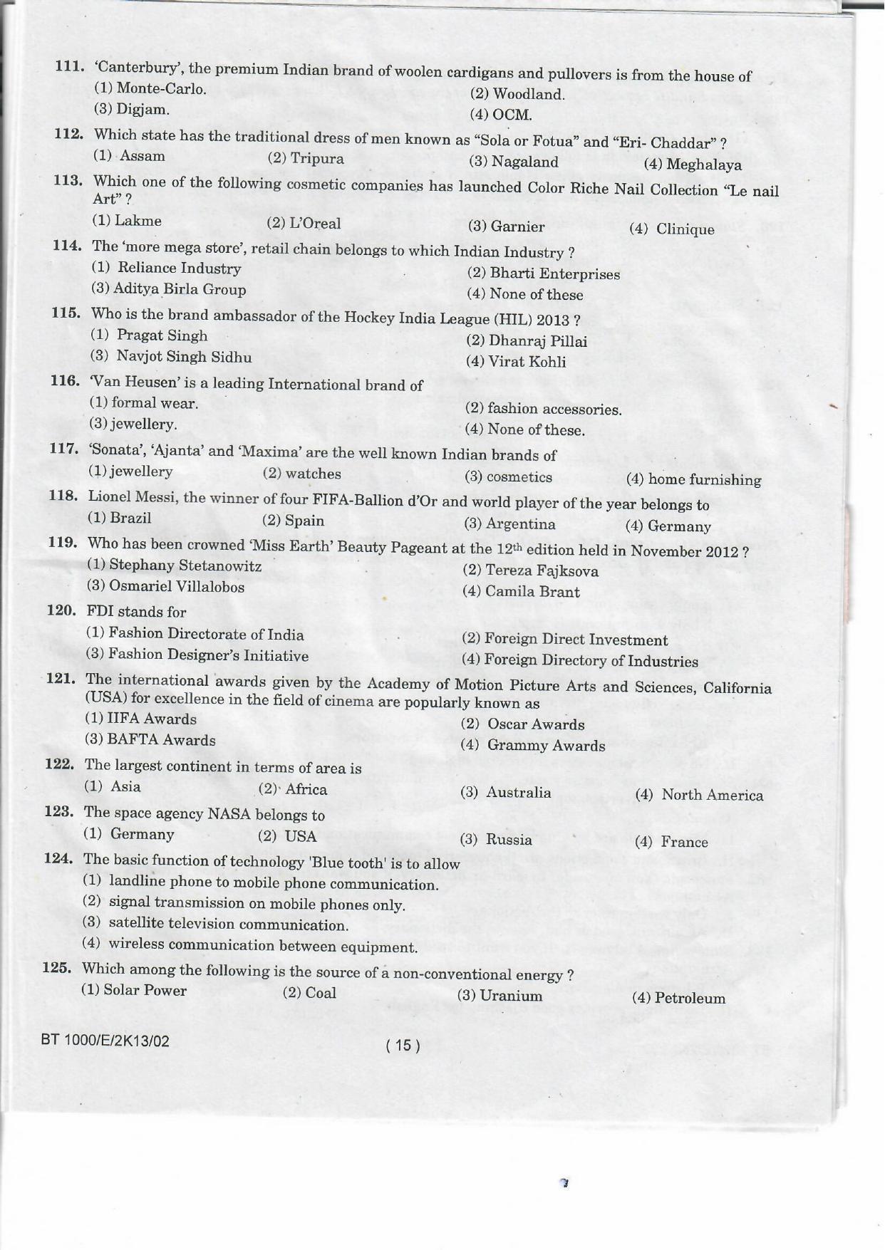 NIFT 2013 Combined Sample Paper - Page 37