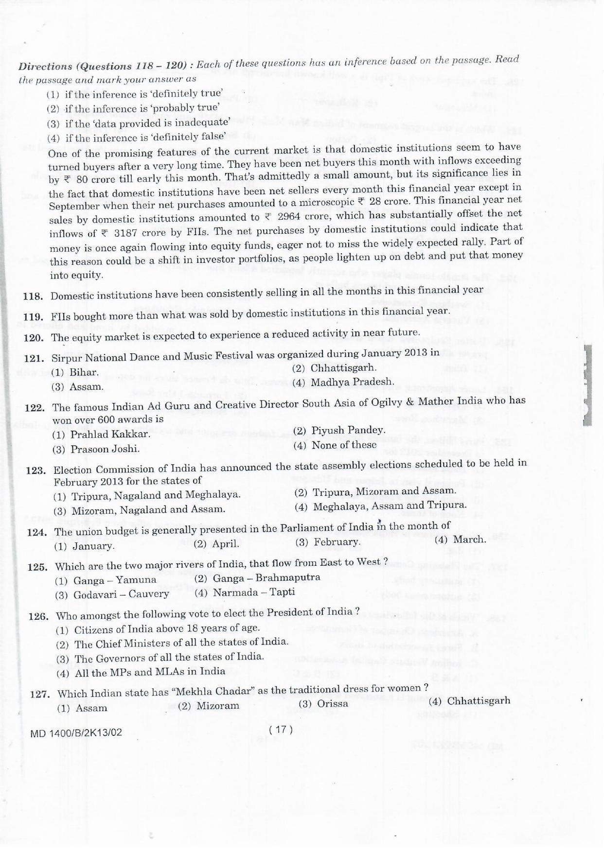 NIFT 2013 Combined Sample Paper - Page 59