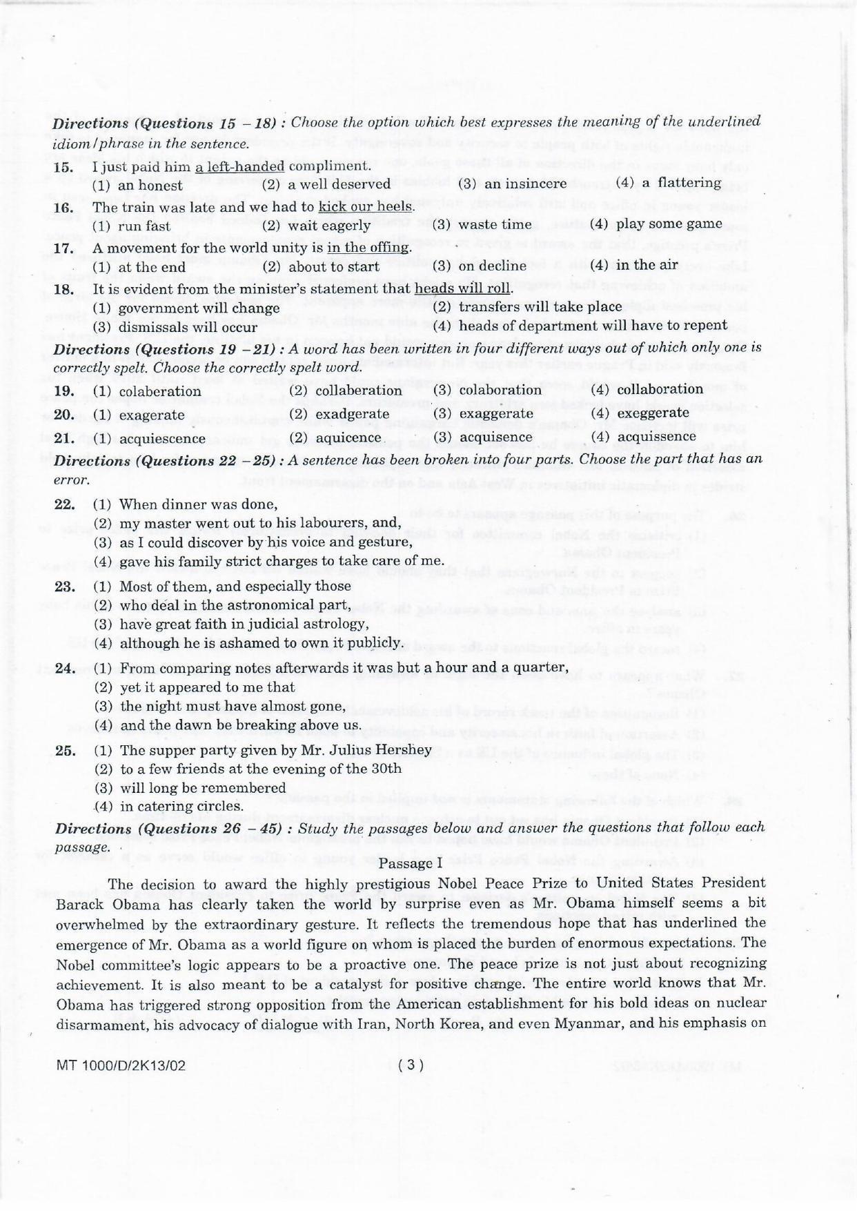 NIFT 2013 Combined Sample Paper - Page 85