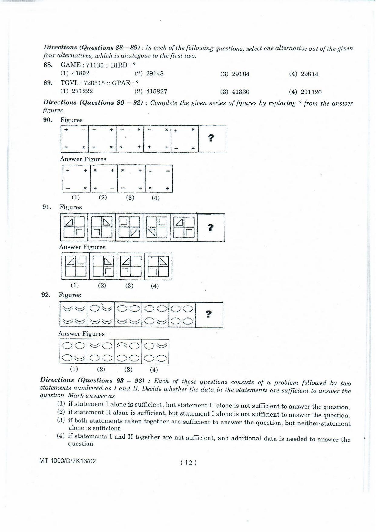 NIFT 2013 Combined Sample Paper - Page 94