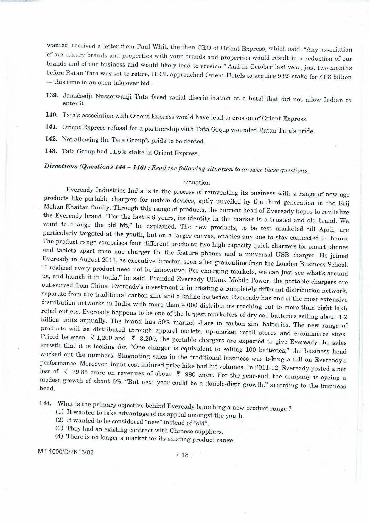 NIFT 2013 Combined Sample Paper - Page 100