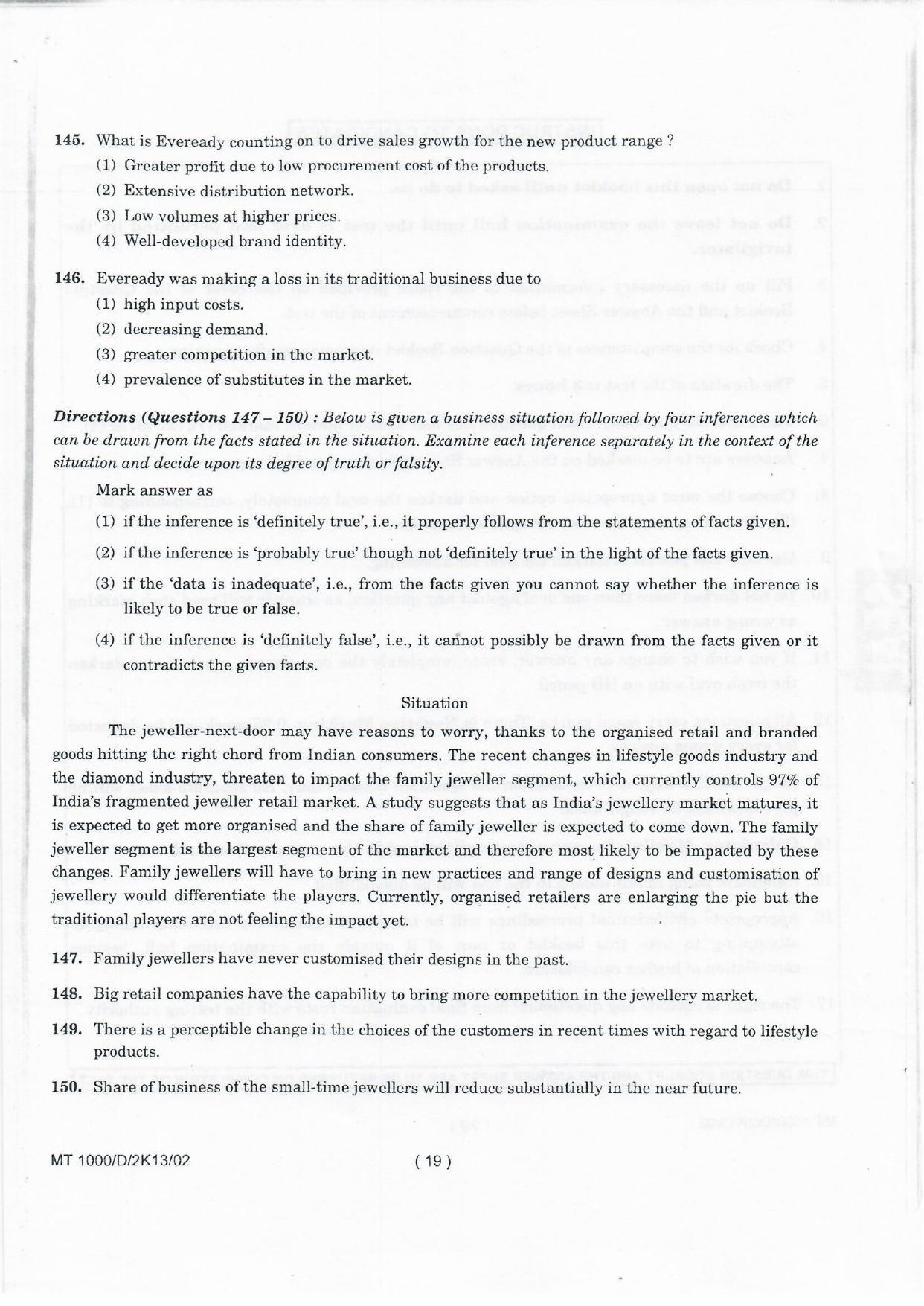 NIFT 2013 Combined Sample Paper - Page 101