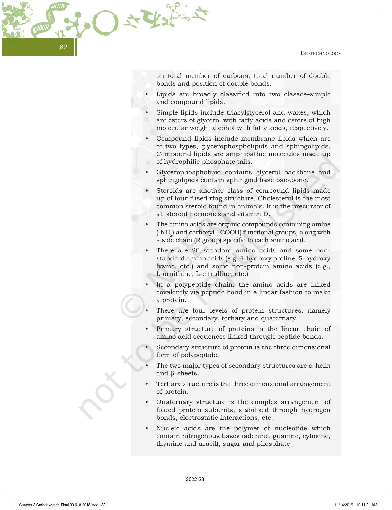 NCERT Book for Class 11 Biotechnology Chapter 3 Biomolecules - Page 33