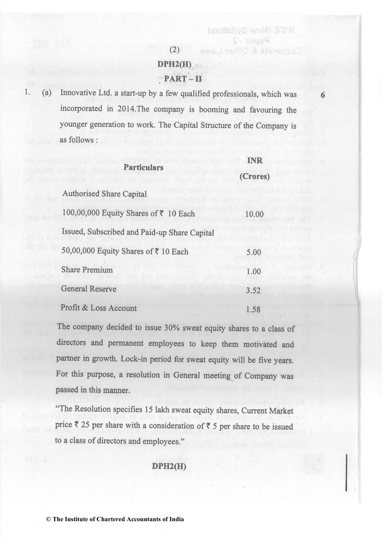 CA Inter May 2023 Question Paper - Paper 2 – Corporate and Other Laws - Page 2