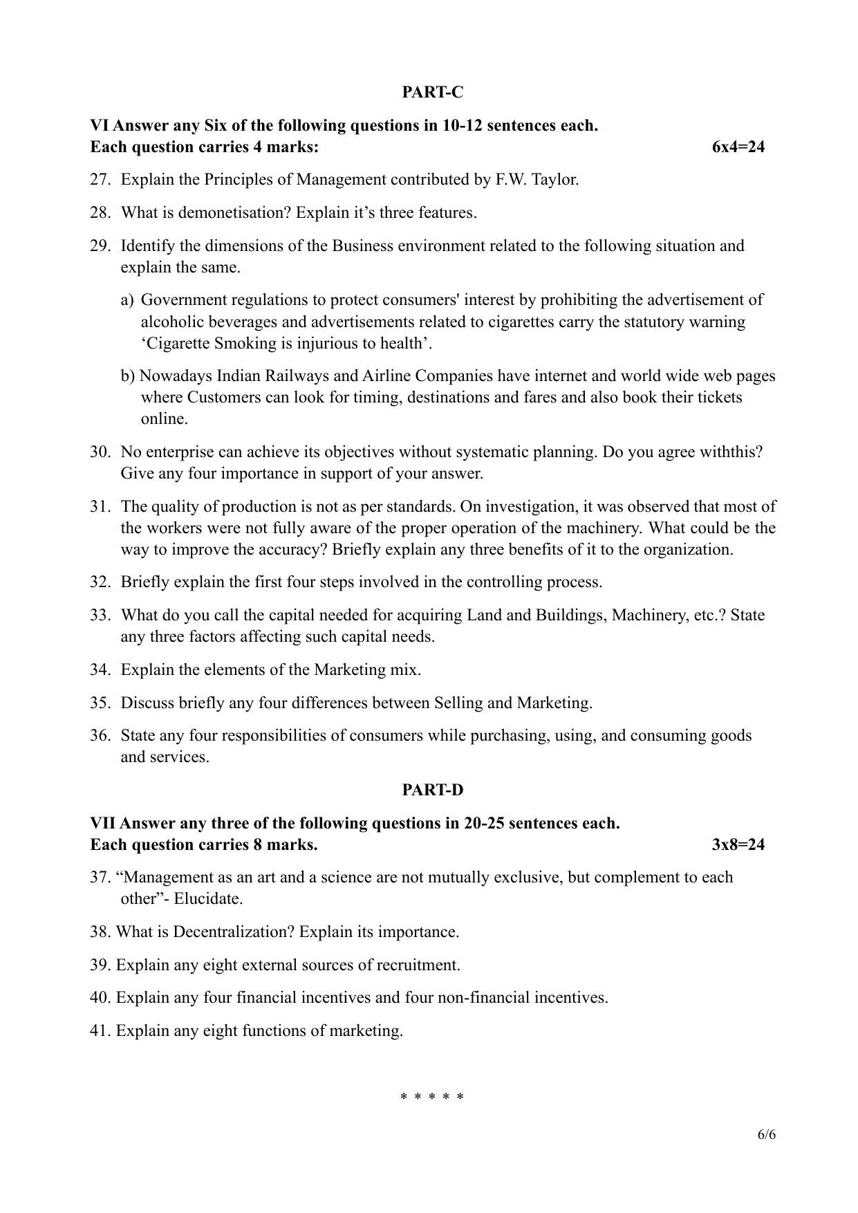 Karnataka II PUC Business Studies Model Question Paper II 2025 - Page 6