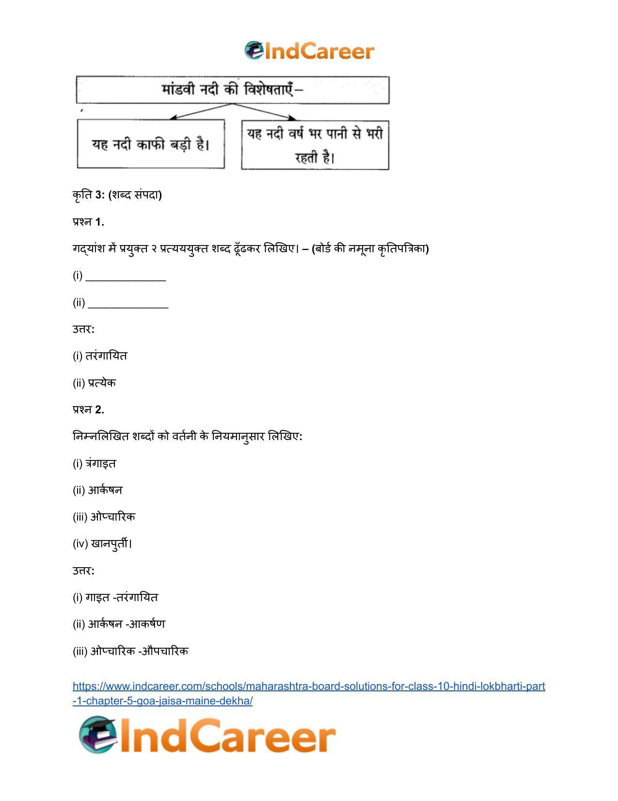 Maharashtra Board Solutions for Class 10- Hindi Lokbharti (Part 1): Chapter 5- गोवा : जैसा मैंने देखा - Page 17