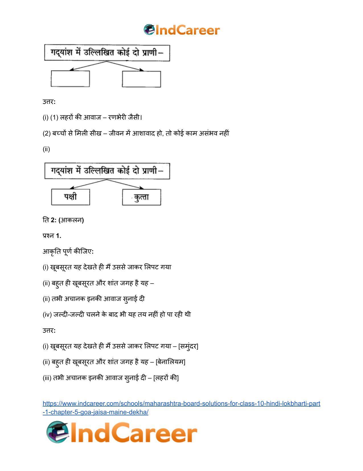 Maharashtra Board Solutions for Class 10- Hindi Lokbharti (Part 1): Chapter 5- गोवा : जैसा मैंने देखा - Page 20