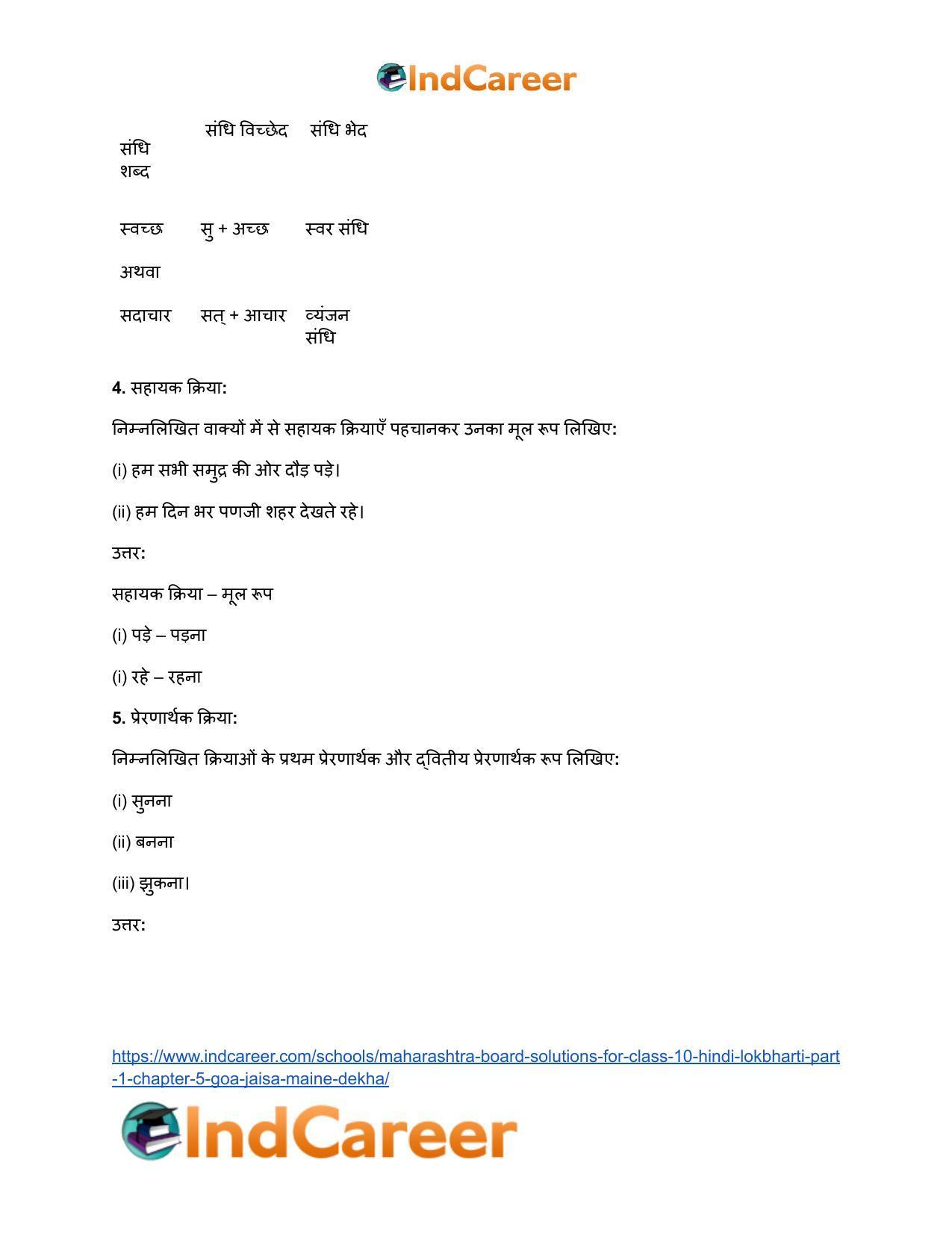 Maharashtra Board Solutions for Class 10- Hindi Lokbharti (Part 1): Chapter 5- गोवा : जैसा मैंने देखा - Page 33