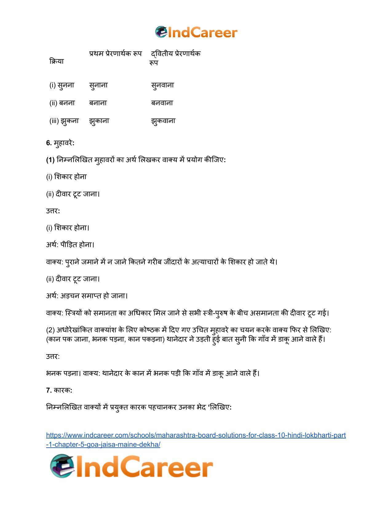 Maharashtra Board Solutions for Class 10- Hindi Lokbharti (Part 1): Chapter 5- गोवा : जैसा मैंने देखा - Page 34