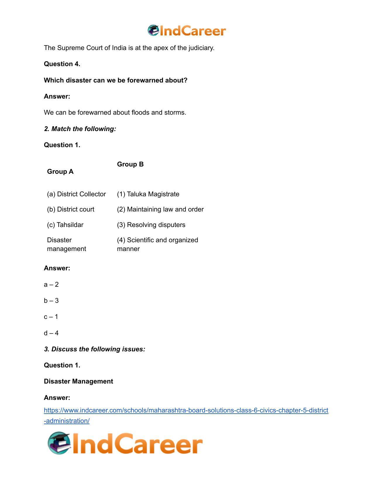 Maharashtra Board Solutions Class 6-Civics: Chapter 5- District Administration - Page 3