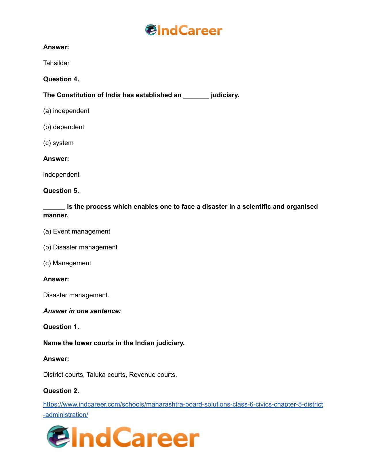 Maharashtra Board Solutions Class 6-Civics: Chapter 5- District Administration - Page 6