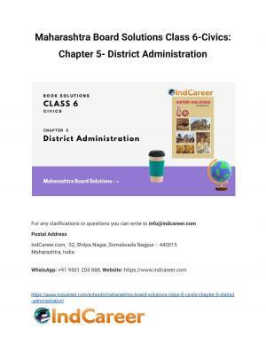 Maharashtra Board Solutions Class 6-Civics: Chapter 5- District Administration