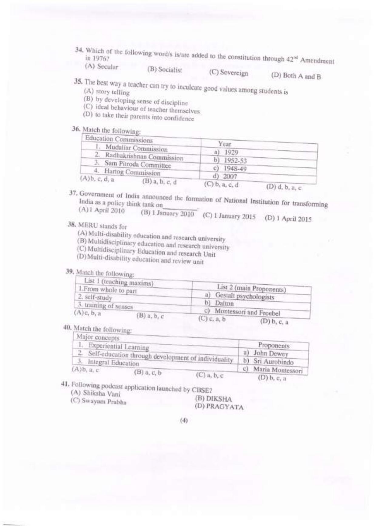 Chandigarh B.Ed 2022 Question Paper - Page 5