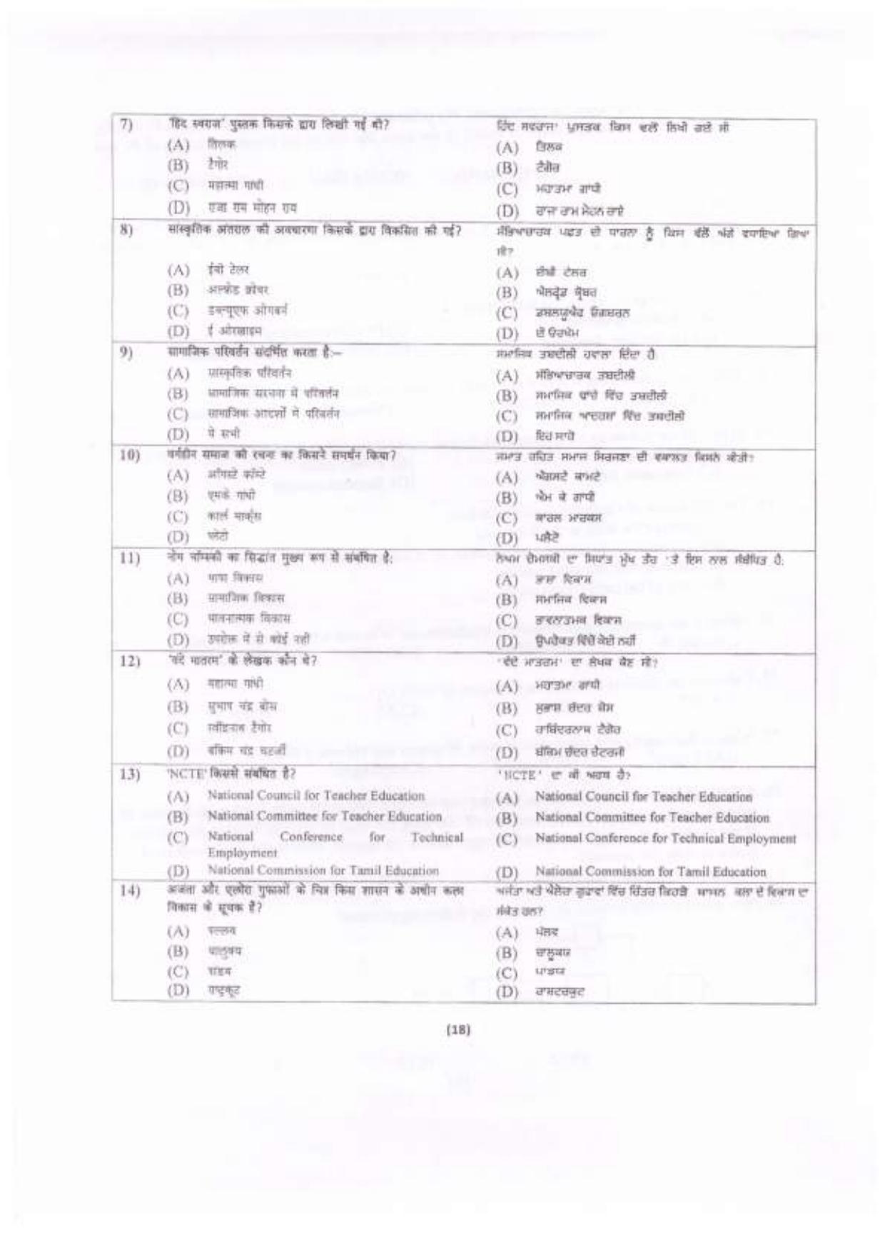 Chandigarh B.Ed 2022 Question Paper - Page 19
