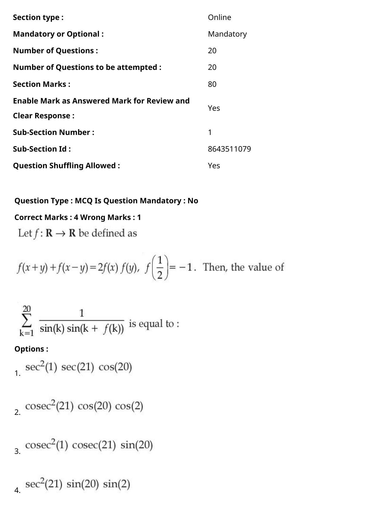 JEE Mains 2021: BTech Tamil (Shift 2) 27-07-2021 Question Paper - Page 86