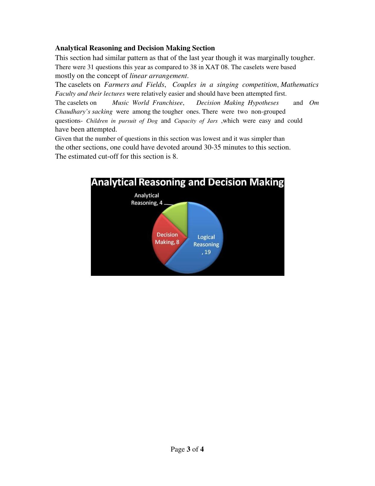 XAT 2009 Analysis Question Papers - Page 3
