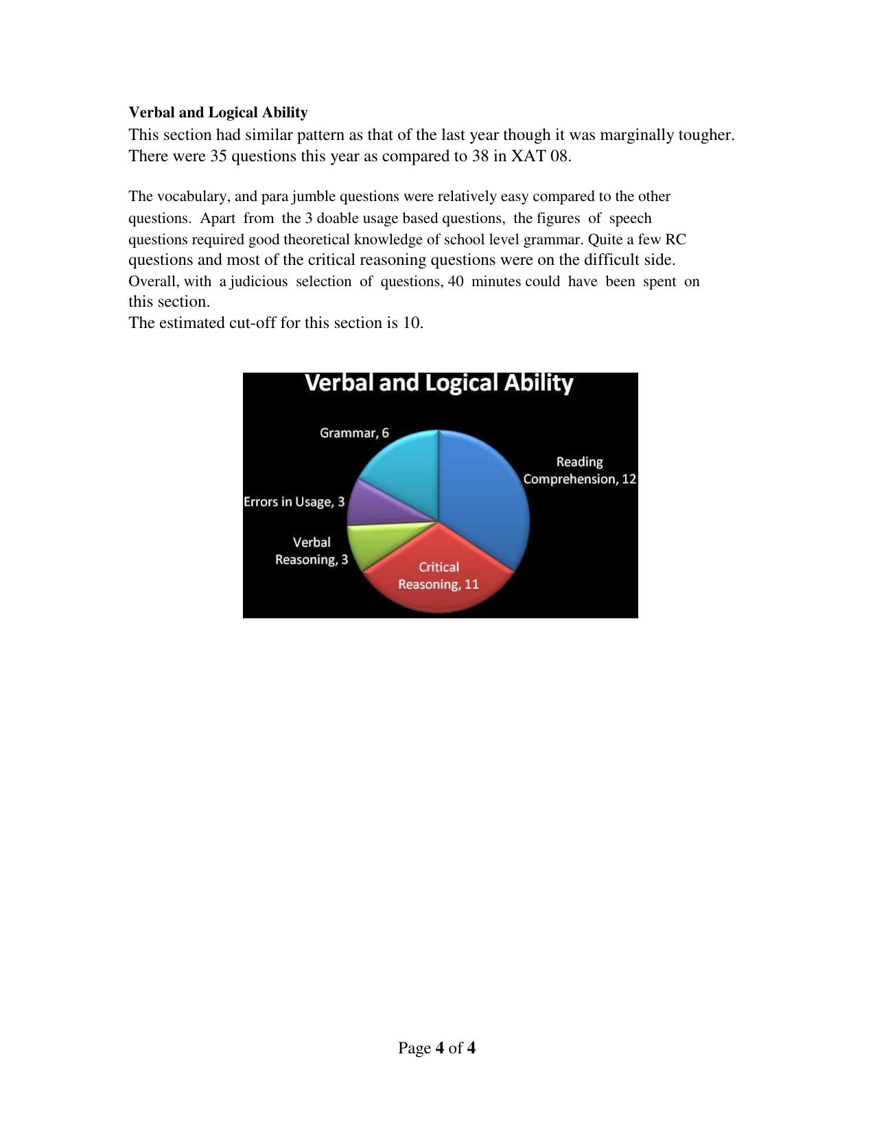 XAT 2009 Analysis Question Papers - Page 4