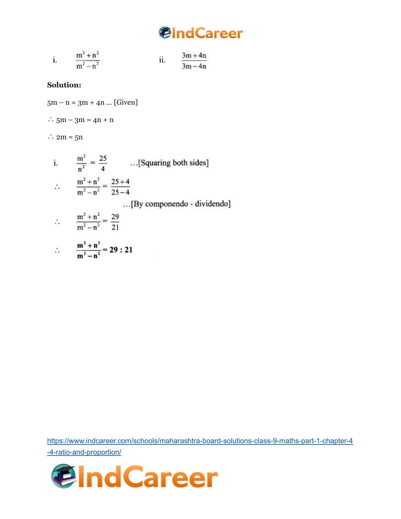Maharashtra Board Solutions Class 9-Maths (Part 1): Chapter 4.4- Ratio and Proportion - Page 4