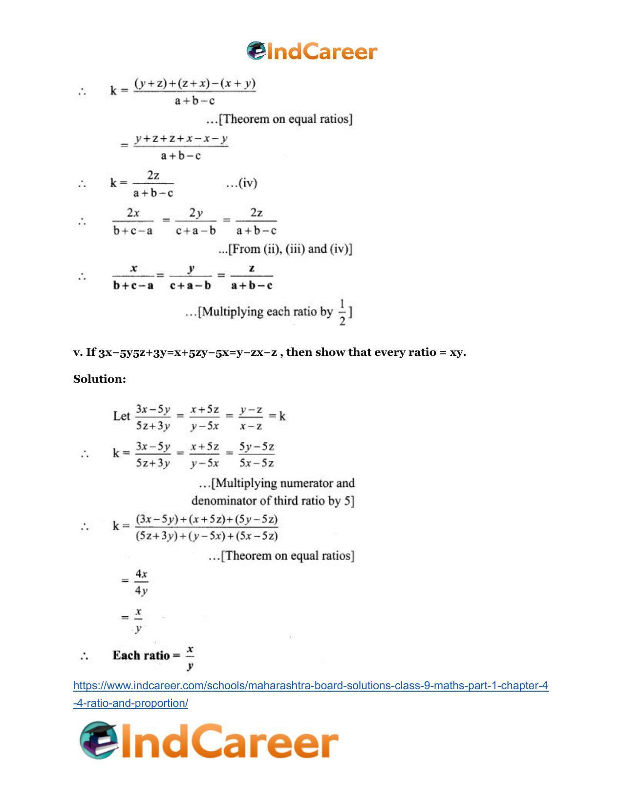 Maharashtra Board Solutions Class 9-Maths (Part 1): Chapter 4.4- Ratio and Proportion - Page 11
