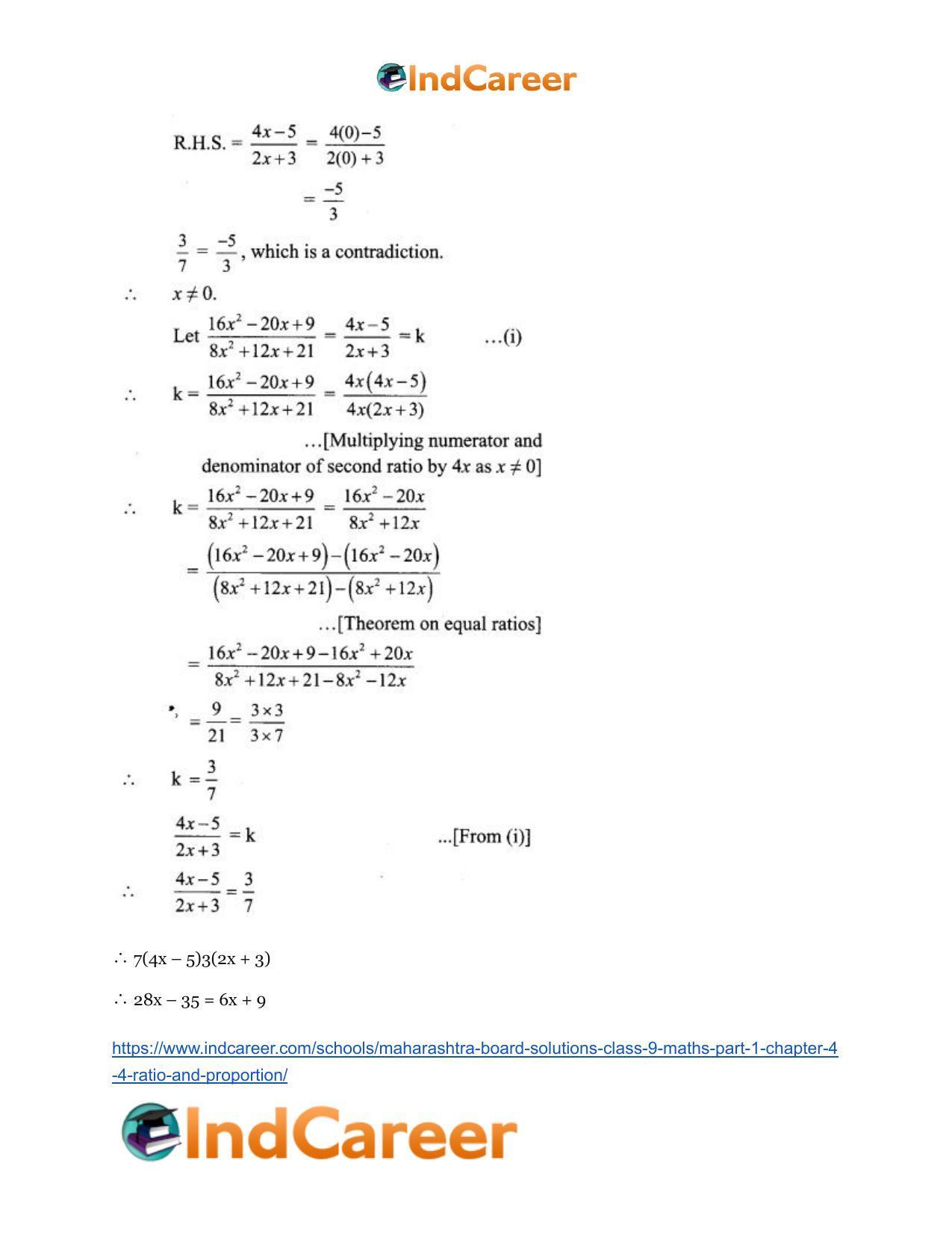Maharashtra Board Solutions Class 9-Maths (Part 1): Chapter 4.4- Ratio and Proportion - Page 13