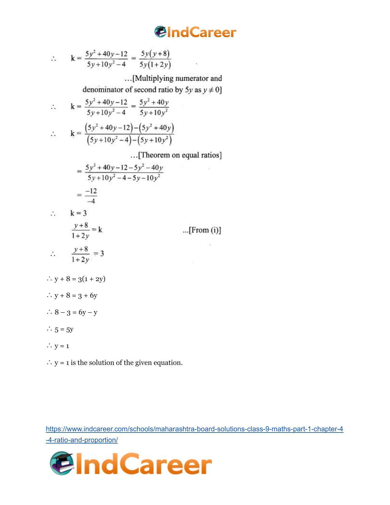 Maharashtra Board Solutions Class 9-Maths (Part 1): Chapter 4.4- Ratio and Proportion - Page 15