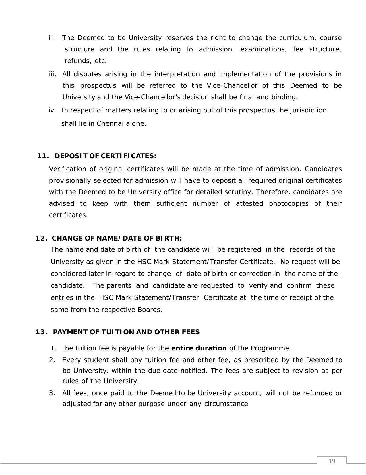 Sri Ramachandra University,Chennai Group: UG - A Prospectus 2022-23 - Page 19