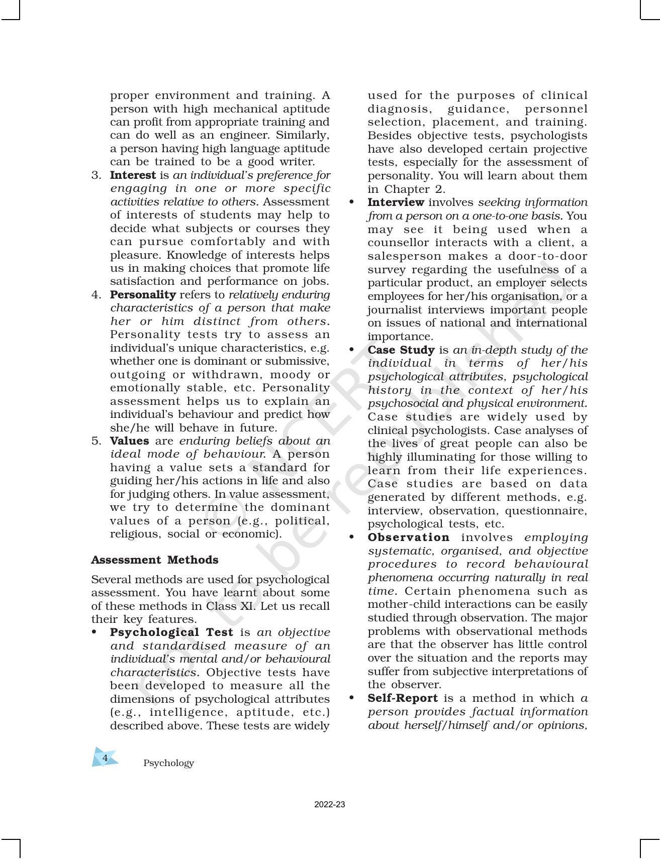 NCERT Book for Class 12 Psychology Chapter 1 Variations in Psychological Attributes - Page 4