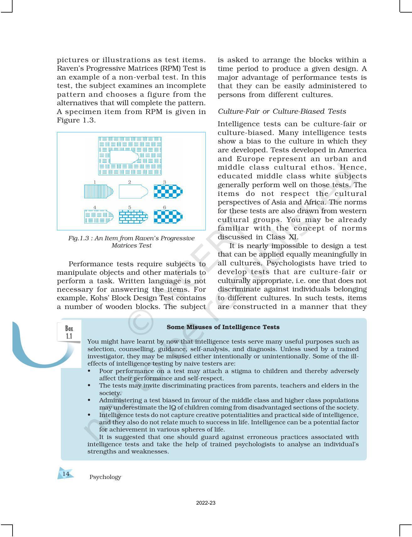 NCERT Book for Class 12 Psychology Chapter 1 Variations in Psychological Attributes - Page 14