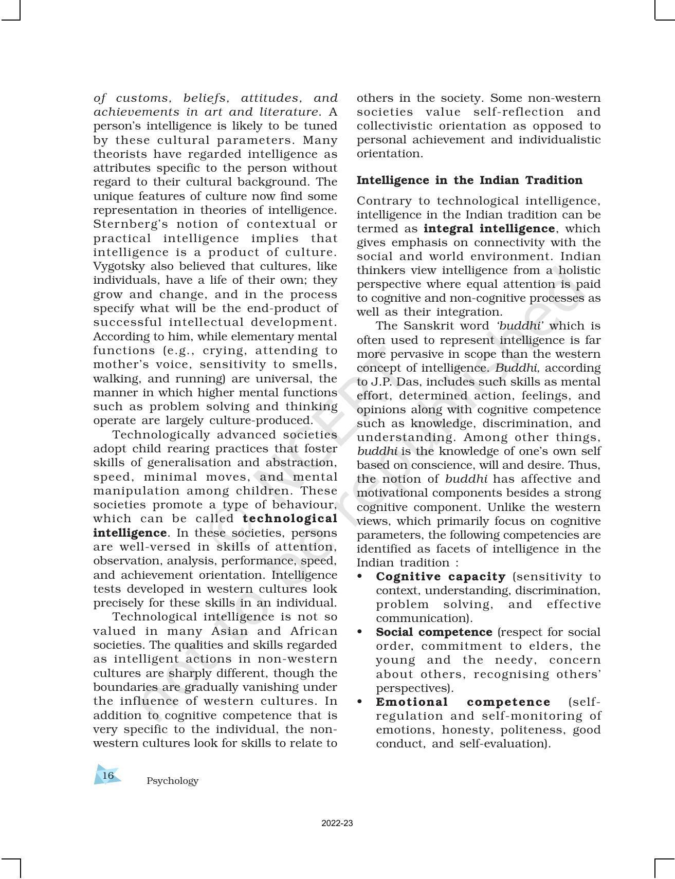NCERT Book for Class 12 Psychology Chapter 1 Variations in Psychological Attributes - Page 16