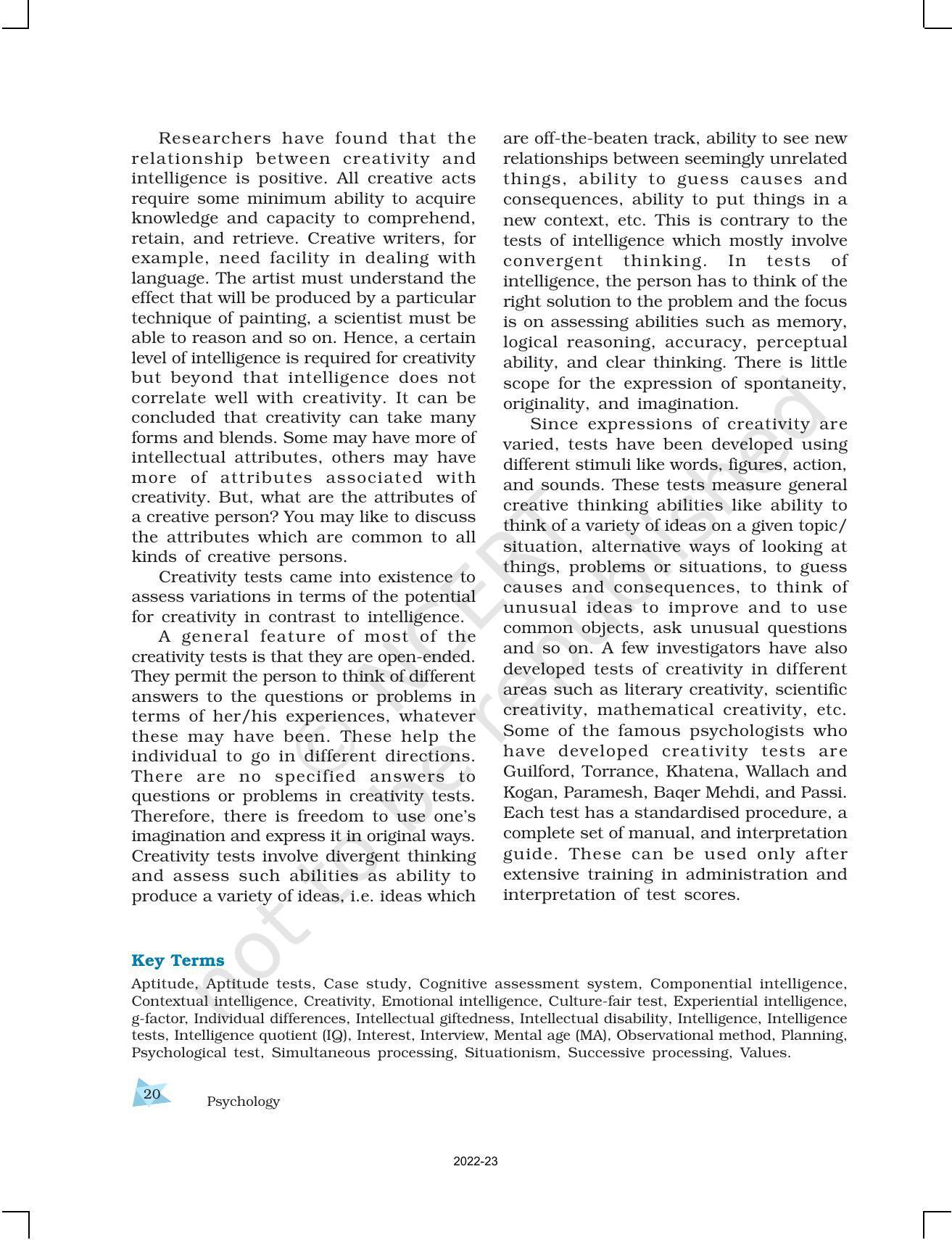 NCERT Book for Class 12 Psychology Chapter 1 Variations in Psychological Attributes - Page 20