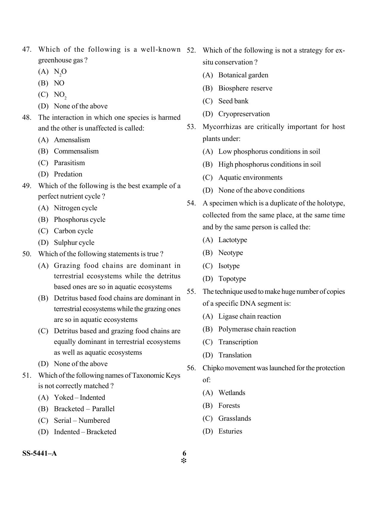 KUET 2023 M.Sc. Botany Question Paper - Page 21
