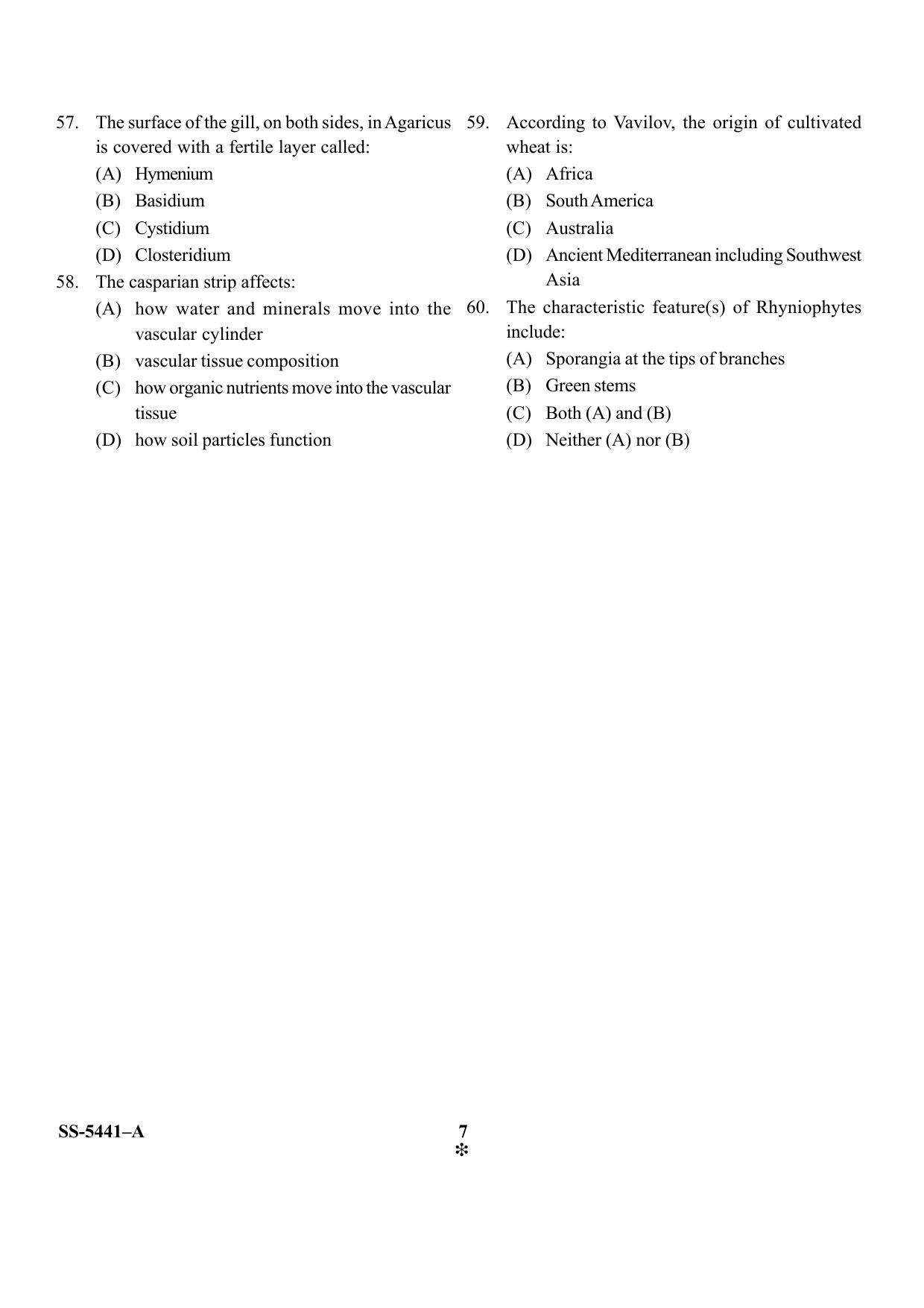 KUET 2023 M.Sc. Botany Question Paper - Page 22