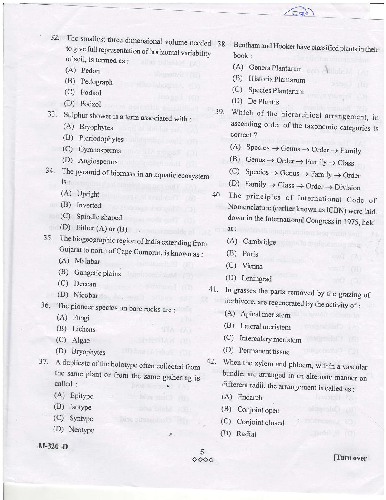 KUET 2023 M.Sc. Botany Question Paper - Page 28