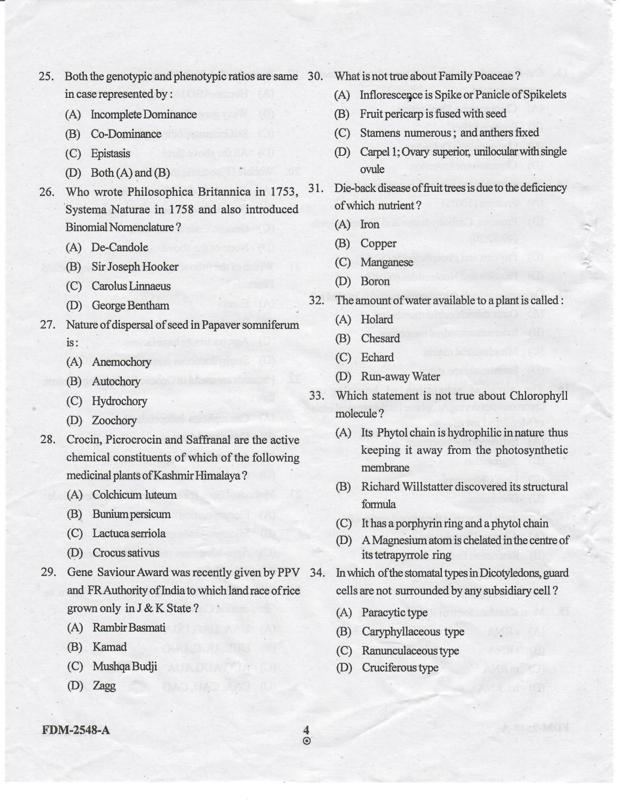 KUET 2023 M.Sc. Botany Question Paper - Page 38