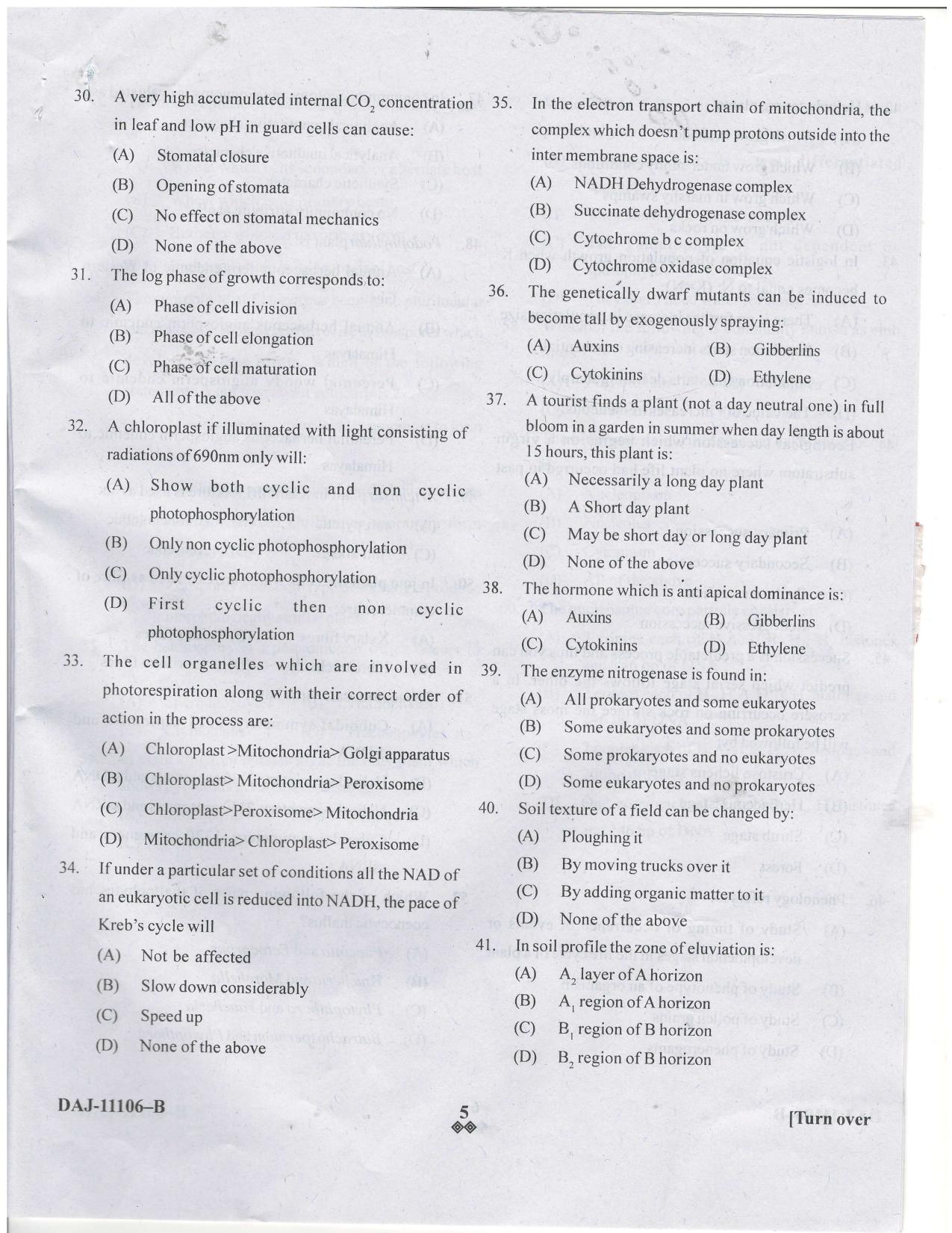 KUET 2023 M.Sc. Botany Question Paper - Page 46