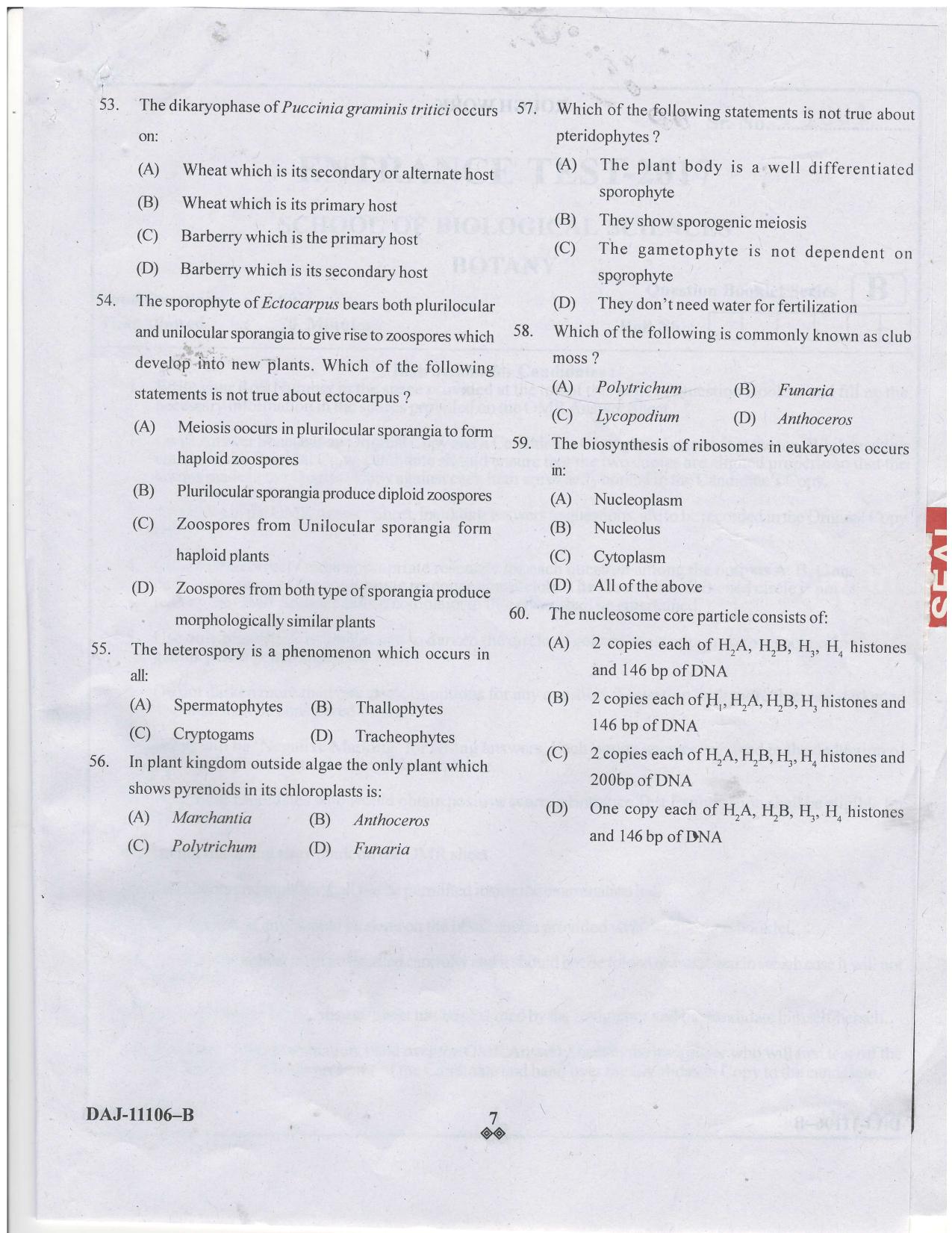 KUET 2023 M.Sc. Botany Question Paper - Page 48